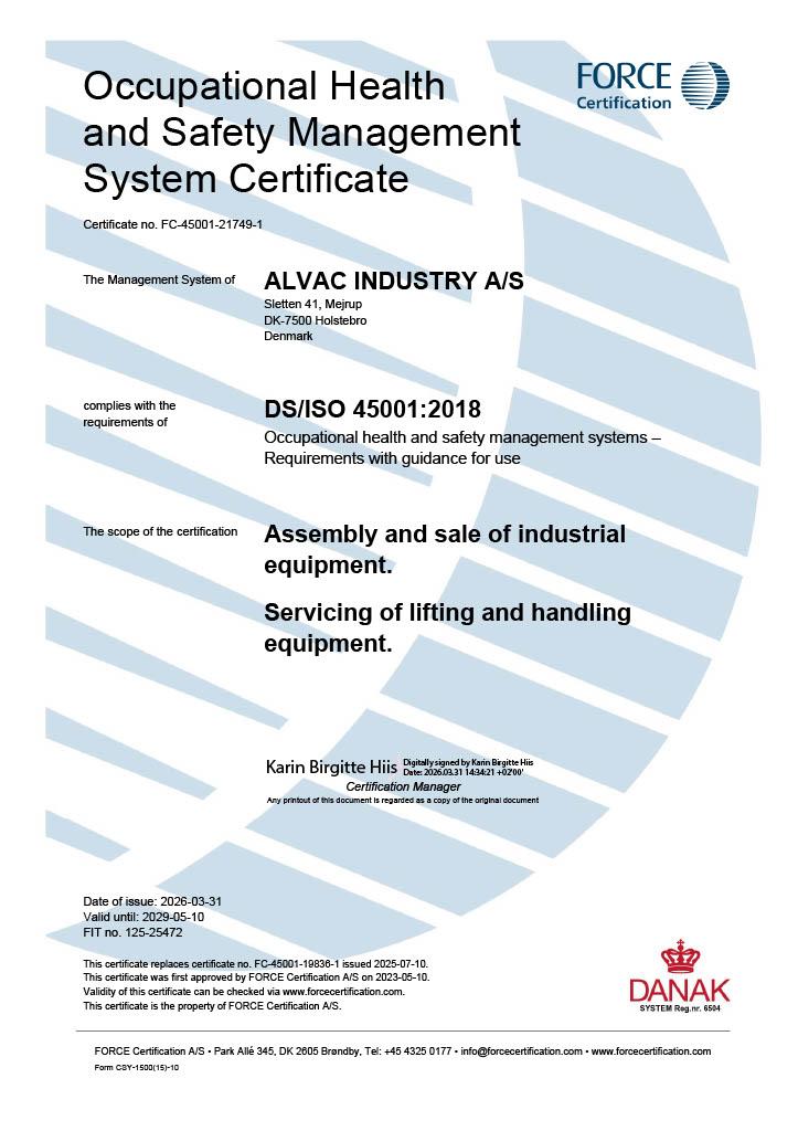 ISO 45001:2018 certification