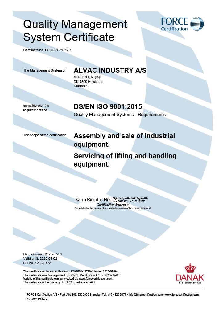 ISO 9001:2015 certification